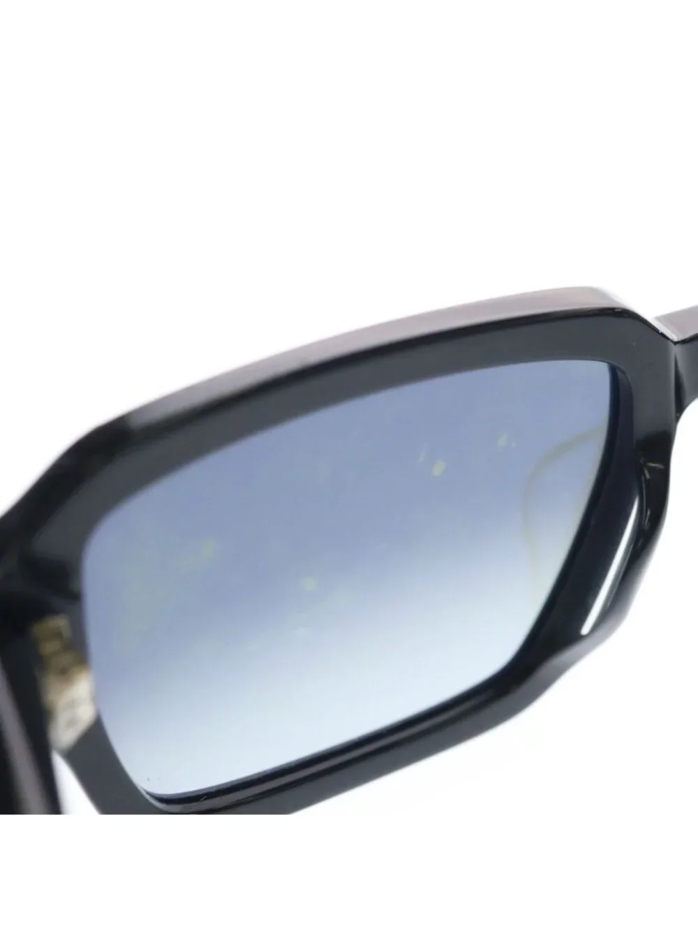 Prada Acetate Frame Side Logo Square Sunglasses Black Eyewear